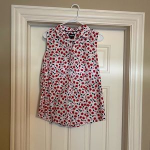 Talbots sleeveless collared cotton shirt size 10